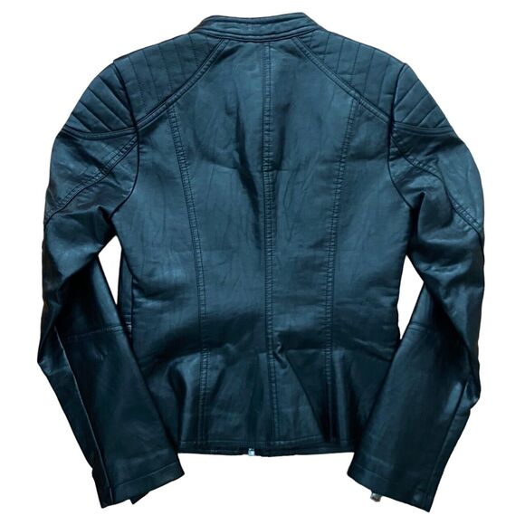 Kenneth Cole New York Moto Jacket Women’s Size XS Black Faux Leather New - Picture 5 of 11